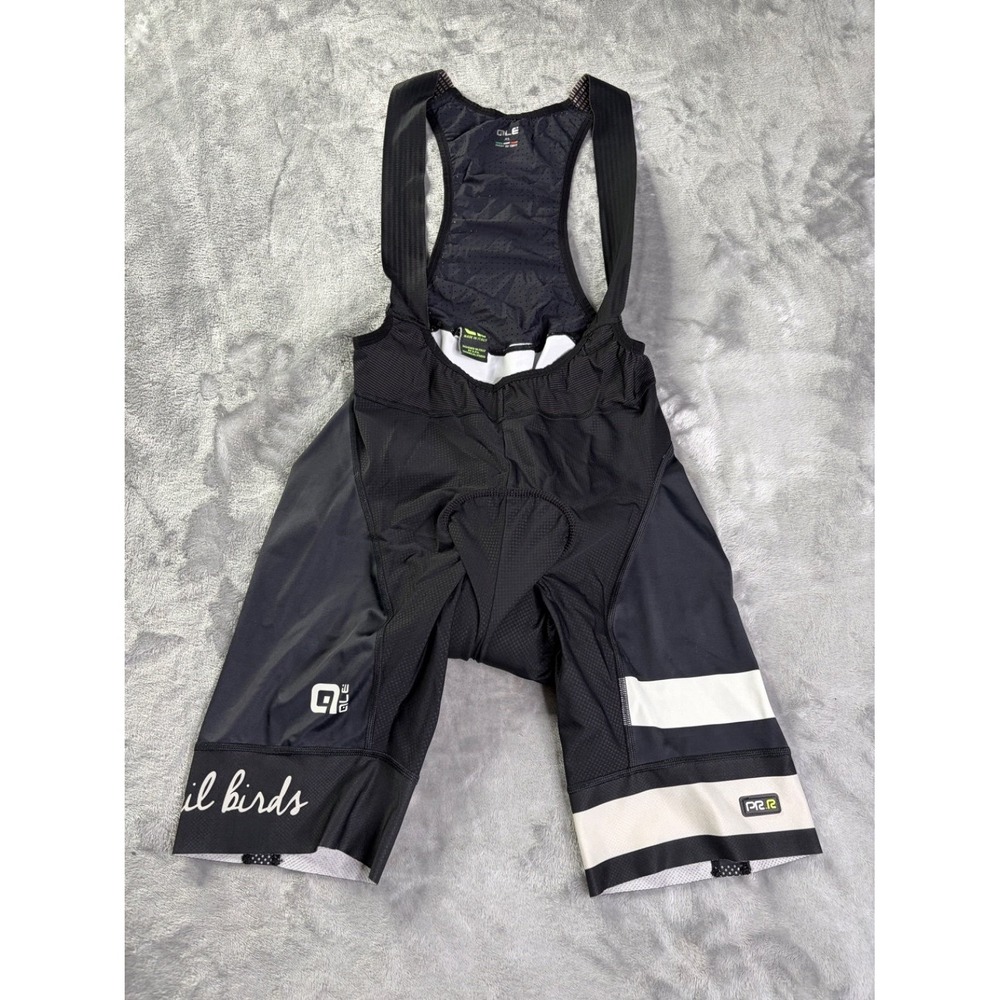 Alé Prr Cycling Bib Shorts Mens XL Black White Striped Padded il birds